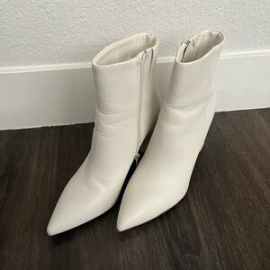 Marc Fisher White Ankle Booties